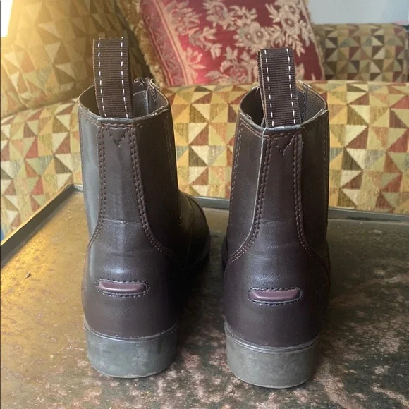 Riding Sport Dover Saddlery Kids Brown Provenance Leather Zip Paddock Boots 5 - Picture 6 of 13